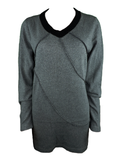 Capuccino Damen Pullover Longpullover Grau Baumwolle Gr. 38