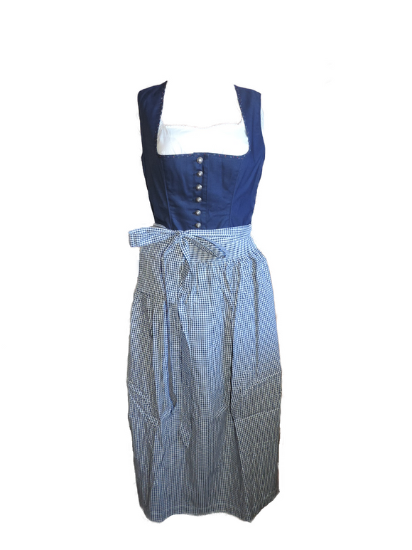 Dirndl Lorena Midi Dunkelblau Gr. 36 38 40 42 44 46 48 52