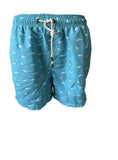 Herren Badeshort Haimuster Navy Gelb Blau Gr. M