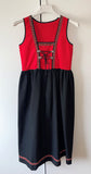 Damen Trachten Dirndl ärmellos Rot/Schwarz ca. Gr. 34