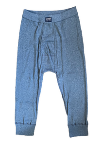 Kumpf Herren Hose 3/4lang Eingriff Blau Grau Baumwolle Feinripp Gr. 5 6 7 8 9 10