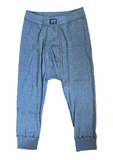 Kumpf Herren Hose 3/4lang Eingriff Blau Grau Baumwolle Feinripp Gr. 5 6 7 8 9 10