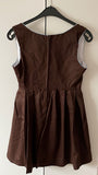Damen Trachten Dirndl ärmellos Braun Stickerei Gr. 44