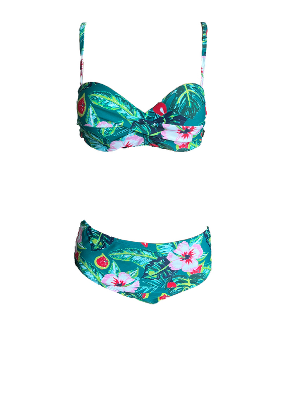 Bikini mit Blumenmuster mit Bügel Gr. 38