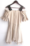 Damen Trachten Kleid Leinen natur m. Spitzenbesatz Gr. 36 v.Landhaus