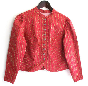 Damen Trachten Janker/Jacke rot gemustert ca. Gr. 36