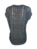 Capuccino Damen Pullunder Pullover Überzieher Kurzarm Grau Gr. 38
