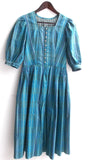 Damen Trachten Dirndl blau gestreift u. gemustert ca. Gr. 36