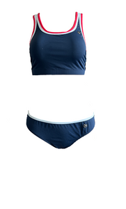 Bikini Sportbikini  Navy mit Gummibund Gr. 38