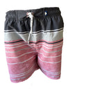Herren Badeschort Gestreift Schwarz Rosa  Navy Gr. M