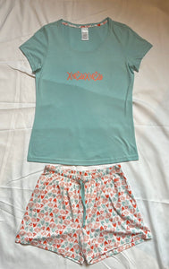 Damen Shorty Pyjama Hellblau Gr. S