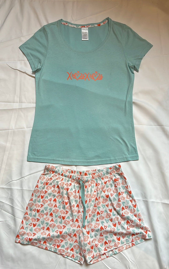 Damen Shorty Pyjama Hellblau Gr. S