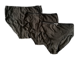 Damen Slip 3er Pack Weiß Beige Schwarz Spitze Baumwolle Gr. M L XL 2XL