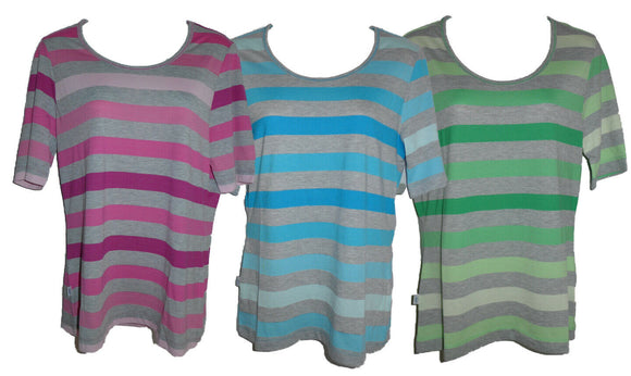Joy Damen Shirt Wenke gestreift rosa/grau, grün/grau, blau/grau Gr. 36 38 40 42