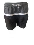 Herren Badeshort Gestreift Schwarz Grün Hellrosa Gr. M