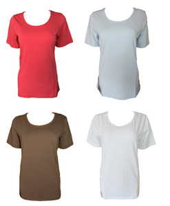 Capuccino Damen T-Shirt Kurzarm Blau Rot Weiß Braun Gr. 36 38 40