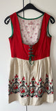 Damen Trachten Dirndl ärmellos Rot/Natur Gr. 44 v. Franz M. Rhomberg