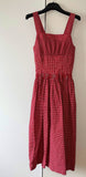 Damen Trachten Kleid ärmellos Rot/Grün Kariert Gr. 36 v. Edith Moden