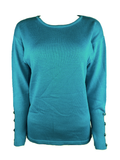 Capuccino Damen Pullover Langarm Türkis Gr. 38