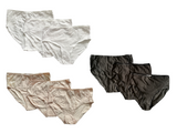 Damen Slip 3er Pack Weiß Beige Schwarz Spitze Baumwolle Gr. M L XL 2XL