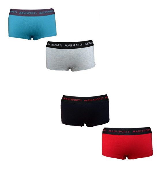 Maui Damen Panty Unterhose 2er Pack Schwarz/Rot Blau/Grau Baumwolle Gr. S M L XL