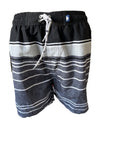 Herren Badeschort Gestreift Schwarz Rosa  Navy Gr. M