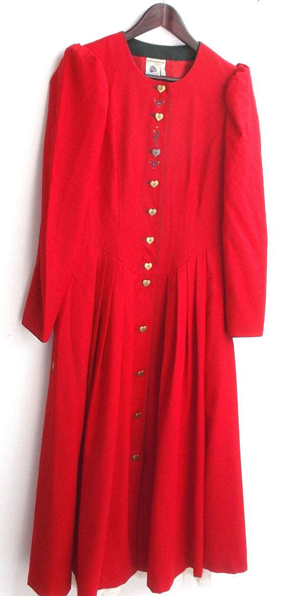 Damen Trachten Kleid rot m. Spitzensaum Gr. 38 v. Frankonia Jagd