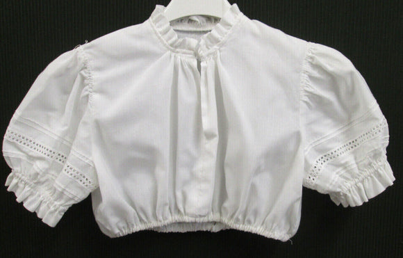 Mädchen Kinder Trachten Bluse Weiß Gr. 140