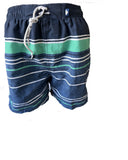 Herren Badeschort Gestreift Schwarz Rosa  Navy Gr. M