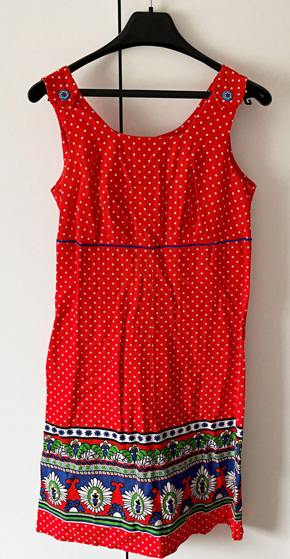 Damen Trachten Kleid ärmellos Rot gepunktet ca. Gr. 36