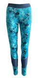 Maui Sports Damen Sport Tights Leggings Blau Schwarz Gr. S M L XL