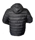 Herren Leichtsteppjacke Schwarz m. Kapuze Grün Gr. M L XL 2XL