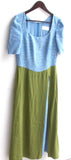 Damen Trachten Kleid ärmellos Oberteil blau, Rock grün Gr. 38 v. Sportalm