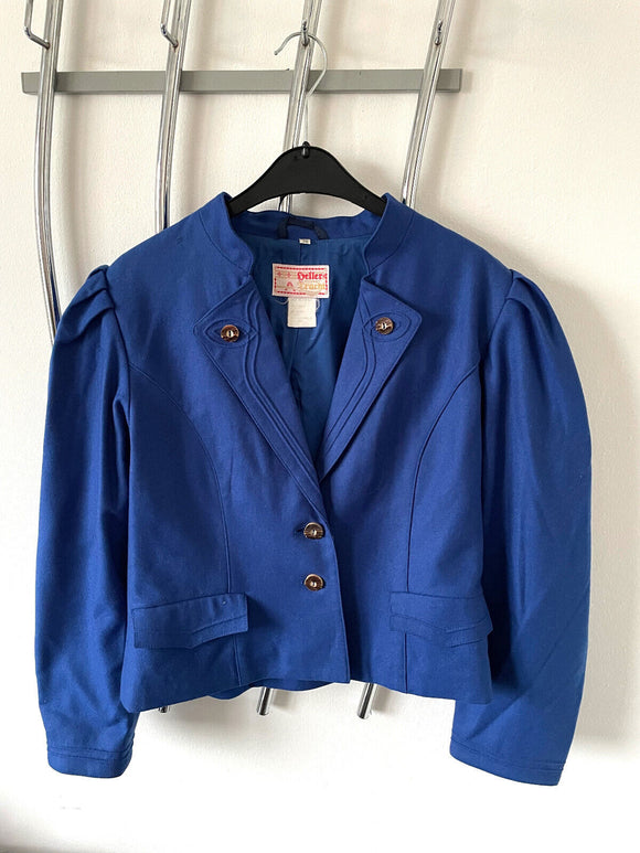 Damen Trachten Janker/Jacke Langarm Royalblau Gr. 38 v. Heller Tracht