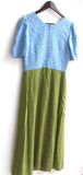 Damen Trachten Kleid ärmellos Oberteil blau, Rock grün Gr. 38 v. Sportalm