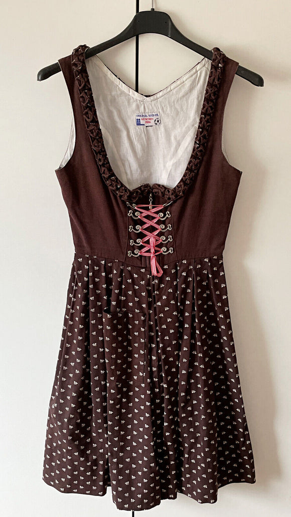 Damen Trachten Dirndl ärmellos Braun ca. Gr. 32 v. Steindl