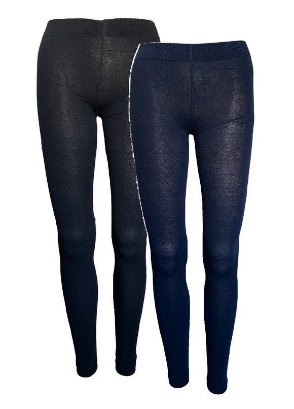 Damen Legging Strick Schwarz Blau Gr. 36/38 40/42 44/46