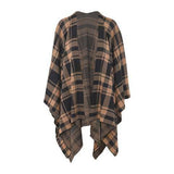 Damen Poncho Blau/Braun Schwarz/Grau Schwarz Viskose Baumwolle Loose Fit