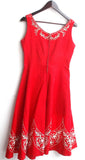 Damen Trachten Kleid ärmellos rot m. Stickerei ca. Gr. 38