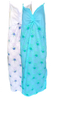 Damen Nachthemd mit Blumenmuster Türkis und Lila Gr. M, L, XL, 2XL