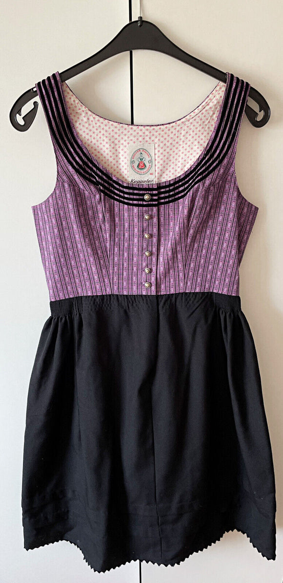 Damen Trachten Dirndl ärmellos Lila/Schwarz Gr. 40 v. Krüger