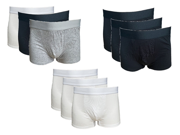 Herren Retropants Unterhose 3er Pack Grau Weiß Schwarz Gr. M L XL 2XL