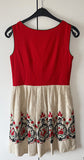 Damen Trachten Dirndl ärmellos Rot/Natur Gr. 44 v. Franz M. Rhomberg