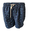 Herren Badeshort Haimuster Navy Gelb Blau Gr. M