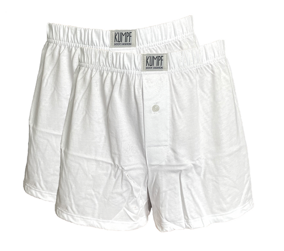 Kumpf Herren Boxershort Knopfleiste 2er Pack Weiß Gr. 4/S 5/M 6/L 7/XL 8/2XL