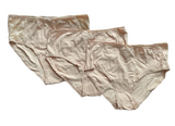 Damen Slip 3er Pack Weiß Beige Schwarz Spitze Baumwolle Gr. M L XL 2XL