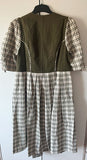 Damen Trachten Kleid Kurzarm Grün kariert ca. Gr. 40 v. C&A