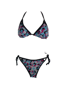 Damen Bikini hellblau/weiß/pink/schwarz gemustert Gr. 36 38 40 42 NEU!!!