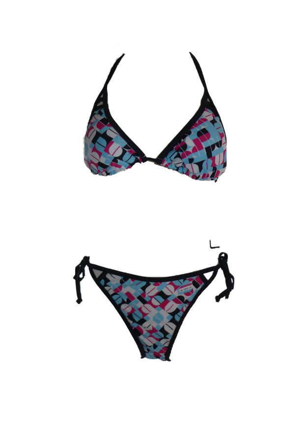 Damen Bikini hellblau/weiß/pink/schwarz gemustert Gr. 36 38 40 42 NEU!!!