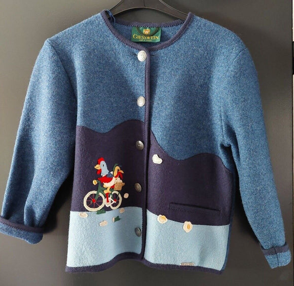 Damen Trachten Jacke Janker Blau Gr. 152 von Giesswein